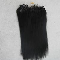 Jet black Straight Micro Loop Ring Hair Extension 100G Remy Micro Bead Hair Extensions 1g strand Micro Link Human Hair Extensions342u