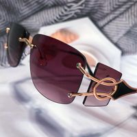 Sonnenbrille schneiden Rande -freie Quadrat für Männer Modemarke Legierung Pilot Fahrerlaufer Sonnenbrillen Frauen kühle Schatten Weitbeine