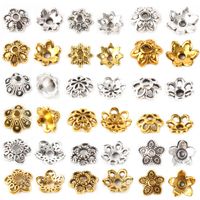 1pack Charms Hollow Open Filigree Flower End Beads Cap Jewelry Making For Needlework Diy Handicrafts Accsori