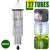 27 Tubes Wind Chimes Church Wind Bells Home Porch Balcony Outdoor Yard Garden Hanging Decorations Windchime Handmade Ornament 220425
