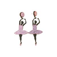 Dangle Chandelier Creative Exagerated Ballet Girl Acrílico Pendientes largos para mujeres Drop Irregular Y2K Joyas Accesorios de moda