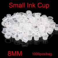 1000Pcs Small Size 8MM White Tattoo Ink Cups For Tattoo Gun Needle Ink Tips Grips Kits172Z