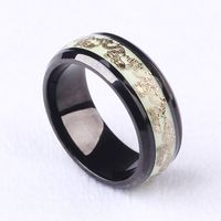 Joyería de anillo negro de acero inoxidable patrón de dragón chino anillos luminosos tamaño 6-11 12pcs / lote