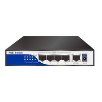 HY110 / 100Mbps RJ45 Switch POE 802.3AF 4 Puerto Potencia de suministro 15.5W para cámaras IP NVR IP Teléfono WiFi Access Point 4 Puerto Poe Interruptor