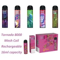 R en M Tornado 8000 Puffs wegwerp elektronische sigaret met mesh spoel 20 kleuren Beschikbare vape apparaatkit
