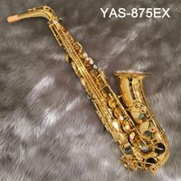Japão novo 875Ex Alto Saxofone Gold Gold key Gold Key Professional Super Play Sax Bocalpip com case1950
