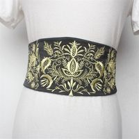 Broderie de mode de piste pour femmes élastique satin cummerbunds robe féminine corsets ceintures de ceinture décoration large ceinture r1590265k