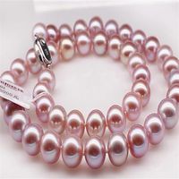 NEW FINE PEARLS JEWELRY Fine 10-11 mm natural Australian south sea pink pearl necklace 18 inch silver282C