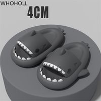 4cm Thick Bottomed Shark Couples Slippers Women' s Home ...