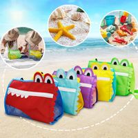 Детские песчаные сумки раковины мультфильм крокодил животных пляжные игрушки собирать сумку для хранения большой емкости путешествия на открытом воздухе сетка сетка сетка на молнии портативный организатор BB7993