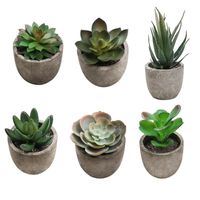 Dekorative Blumen Kränze Künstliche Topfpflanzen - Mini Fake von 6 kleinen Indoor-Faux-Zimmerpflanzen für Regal Tabletop Tischdekoration