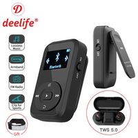 & MP4 Players Deelife Sports Kit With Bluetooth Mp3 Player And TWS True Wireless Headphone For Running Jogging205i