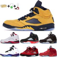 Mens Roller Basketball Shoes Michigan Alternativ Grape 5s White Cement Red Blue Suede Oreo Men Trainers Sneakers