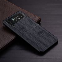 Przypadki do Samsung Galaxy Z Flip 3 5G Z Flip3 Fundda bambusowy drewniany wzór skórzany okładka luksusowa capa capa