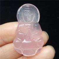 Natural jade Pendant agate Amulet statue Necklace pink Female Buddha