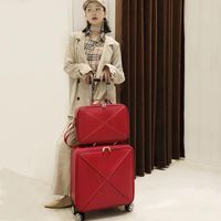 Чемоданы Resspdream 16 "18 -дюймовый женский спиннер кожа ретро -троллейбуса 20 24 Travel Suitcase с сумочкой Girl Brand Setsuitca