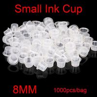 1000Pcs Small Size 8MM White Tattoo Ink Cups For Tattoo Gun Needle Ink Tips Grips Kits289S