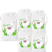 Regalo Wrap 5pcs Llama Cactus Candy Treat Bolsas México Baby Shower 1er 2do 3er Decoración de cumpleaños Cinco de Mayo Fiesta Fiesta Suministros
