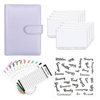 PU Leather A6 Notebook Binder Budget Planiner Organisateur 6 Anneaux Enveloppes de couvercle de liant avec accessoires et livre