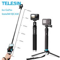 TELESIN 6 in 1 86cm Extendable Selfie Stick Super Long 360 Rotate Detachable Tripod Mount Phone Holder for GoPro Insta360 SJCAM W220413