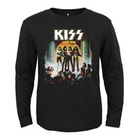 T-shirts voor heren 8 ontwerpen Vintage Classic Rock Kiss Band Men Dames Volledige lange mouwen Shirt Metal T-shirt Fitness Rocker Punk Customize
