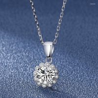 PENDANTI Brilliant Cut 1 Diamond Test oltre D Colore Moissanite Snowflake Necklace Silver 925 GEMSTONE ORIGINALE