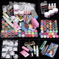 Professional 42 Acrylic Nail Art Tips Powder Liquid Brush Glitter Clipper Primer File Set Brush Tools New Nail Art Decoration344f