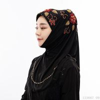Этническая одежда Цвет Исламский тюрбан для женщин мусульманский шарф шарф из бисера