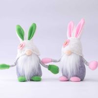 23 cm Easter Bunny Muñecas Gnome Spring Gnomes Easterholiday Decoración del hogar Gnome Peluche Hecho a mano Rabbit Regalos Sueco Tomte Elfo