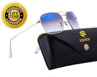 Brand Designer Sunglasses per uomo donna quadrato telaio metallo reale obiettivo vetro UV400 Protezione Anti Glare Sport Outdoor Sport Guida Guida da sole con scatolato in ecopelle