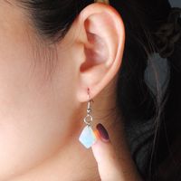 WOJIAER Small Dangle Chandelier Earrings Natural Stone Bead ...