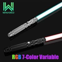 Wanarico Metal Handle RGB Lightsaber 7Color متغير مع ضرب الصوت FX Duel Lightsaber LED USB الشحن للهدية 220808