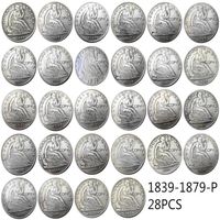US Full Set Of(1839-1879 )P O CC 51pcs Liberty Seated Half Dollar Craft Silver Plated Copy Decorate Coin metal dies manufacturing 256I