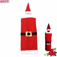 Christmas Decorations Wine Bottle Belt Buckle Clothes Gift Decoration Cover Bags Santa Claus Dinner Table Decoration7ZChristmas