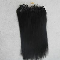Jet black Straight Micro Loop Ring Hair Extension 100G Remy Micro Bead Hair Extensions 1g strand Micro Link Human Hair Extensions271I