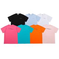 Moda Mulheres Tops T-Shirt Mens Letra Ondas Combinação Verão Verão Manga Curta Tops 7 Color Shirt Roupas