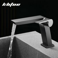 Chrome Bathroom Deck Mounted Waterfall Basin Faucet Cold Wat...