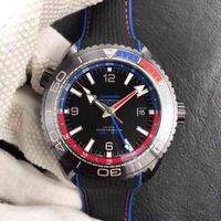 시계 손목 시계 럭셔리 패션 디자이너 600 딥 바다 블루 세라믹 케이스 남성 방수 광 발미 자동 기계식 시계