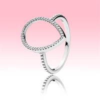 Beautiful Women Wedding RING CZ Diamond Heat Jewelry for Pandora 925 Sterling Silver Teardrop silhouette ring sets with Original b2782