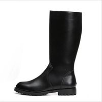 New Arrival Winter Men Black Long Riding Boots Concise Warm Stage Show Zip Martin Boots 33cm Male Knee Motorcycle Boot Trending Sh2903