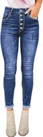 button Fly High Rise Distressed Ripped Skinny Denim Jeans Q0pG#