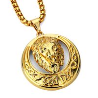 Fashion Lion Head Pendant Necklaces Men Long Chains Design Punk Rock Filling Pieces Hip Hop Mens Jewelry Necklace Gifts290S