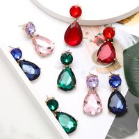 Dangle Kronleuchter Blingglas Kristall Wassertropfen Ohrringe für Frauen Geschenk Mode koreanische mehrfarbige Anhänger Ohrring Party Hochzeit Jude