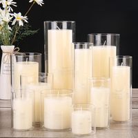 Bougies Porte-bougie 6.5cm Porte-verre Vases Vases Vases transparentes Shade transparente Lampe de cylindre droite