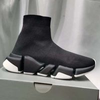 Men Women Casual Shoes boot Sock SPEED 2.0 Sports Knitted Stretch Sneakers Speed Trainer Race Comfort Black Shoe White Oreo t896