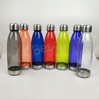 Caneca de água de plástico esportes ao ar livre chaleira transparente garrafa