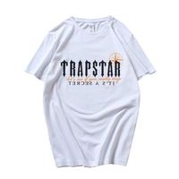 Trapstar Design T-shirt Men Letter ART PRINT 100% Cotton Loose Black Unisexe Tops Hip Hop Streetwear Goth Goth Sleeve Graphic Tee 220629