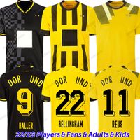Bellingham Dortmunds Jerseys 22 23 Reus Haller Adeyemi Sule Schwarz-Gelb Football Shirt N.Schlotterbeck Ozcan Reyna Hazard Soccer Jersey Kids Kit Kit Version