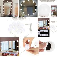 10 Bulbs Vanity LED Makeup Mirror Lights Dimmable Bulb Warm Cold Tones Dressing Mirror Decorative LED Bulbs Kit Makeup Accessory228n