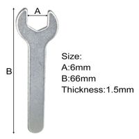 6mm 6*66*1.5mm Repair Tools Metal Light Duty Open Ended Spanner Wrench Simple Disposable For Simple Bicycle Motor Bike Toy